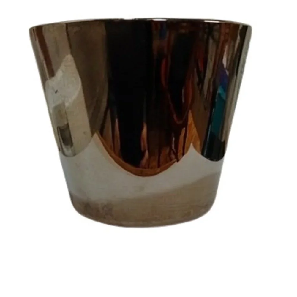 Vintage Silver Glass Ice Bucket - Has that Mercury Glass Look - 1960s - Unmarked
